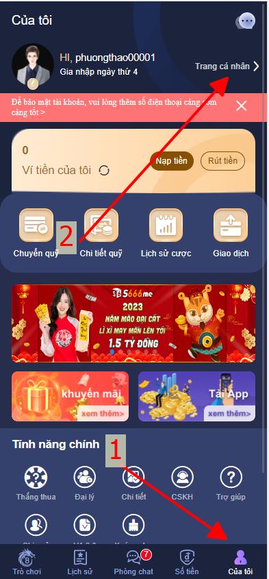 cách thay đổi thông tin tài khoản